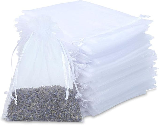 100PCS Small Mesh Bags Drawstring 3x4,Sheer Organza Bags Drawstring for Jewelry, Mesh Party Wedding Favor Bags for Small Business,Candy,Bracelet Packaging,Empty Sachet Bags (White)
